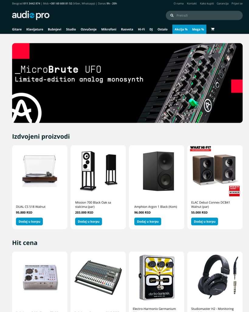 audio pro website redesign
