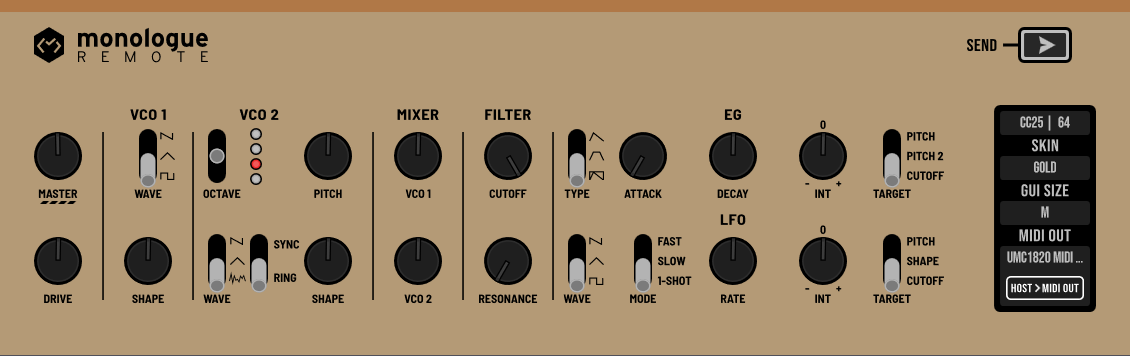 Monologue Remote Gold